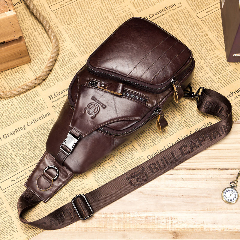 BULLCAPTAIN Leather Retro Chest Bag