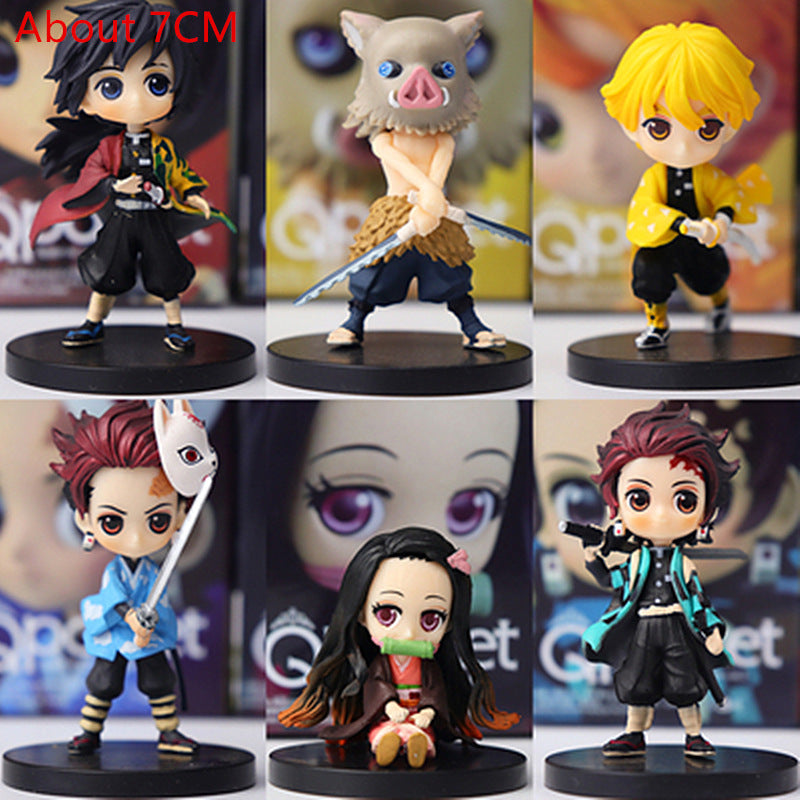 Devil's Blade Figure Demon Slayer Nezuko Tanjirou Zenitsu Giyuu Inosuke Q Ver. Action Figure Anime Kimetsu no Yaiba Figurine toy|Action Figures|   - AliExpress