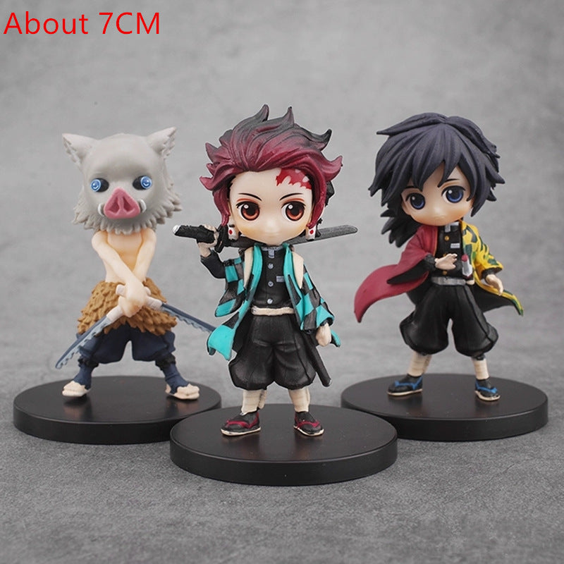 Devil's Blade Figure Demon Slayer Nezuko Tanjirou Zenitsu Giyuu Inosuke Q Ver. Action Figure Anime Kimetsu no Yaiba Figurine toy|Action Figures|   - AliExpress