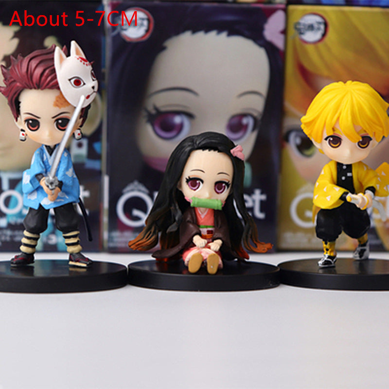 Devil's Blade Figure Demon Slayer Nezuko Tanjirou Zenitsu Giyuu Inosuke Q Ver. Action Figure Anime Kimetsu no Yaiba Figurine toy|Action Figures|   - AliExpress