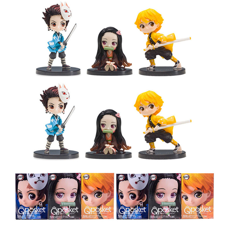 Devil's Blade Figure Demon Slayer Nezuko Tanjirou Zenitsu Giyuu Inosuke Q Ver. Action Figure Anime Kimetsu no Yaiba Figurine toy|Action Figures|   - AliExpress