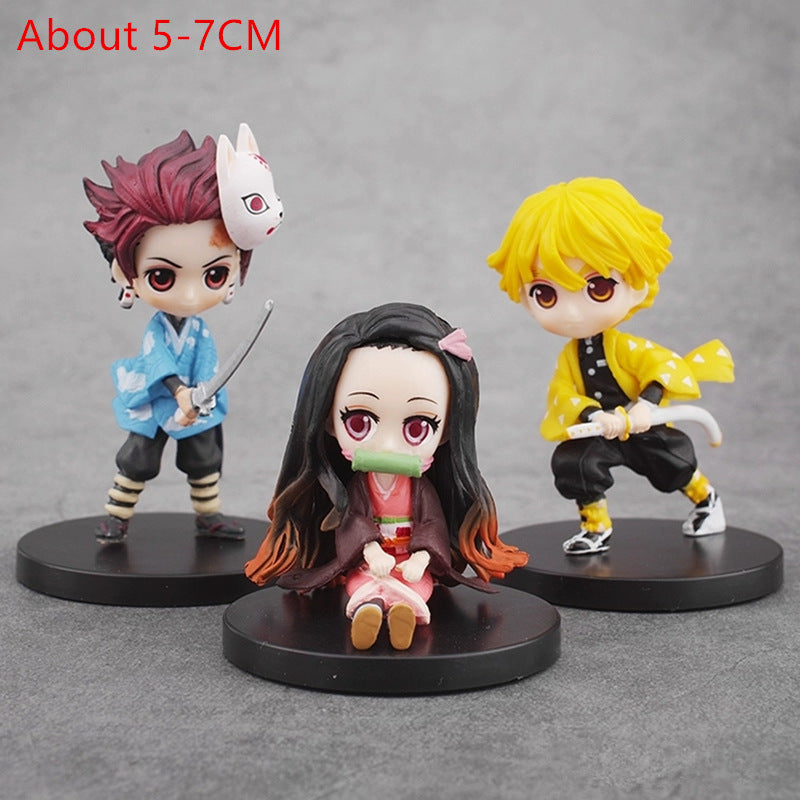 Devil's Blade Figure Demon Slayer Nezuko Tanjirou Zenitsu Giyuu Inosuke Q Ver. Action Figure Anime Kimetsu no Yaiba Figurine toy|Action Figures|   - AliExpress