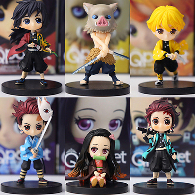 Devil's Blade Figure Demon Slayer Nezuko Tanjirou Zenitsu Giyuu Inosuke Q Ver. Action Figure Anime Kimetsu no Yaiba Figurine toy|Action Figures|   - AliExpress