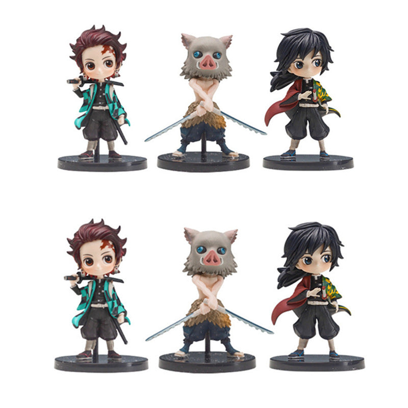 Devil's Blade Figure Demon Slayer Nezuko Tanjirou Zenitsu Giyuu Inosuke Q Ver. Action Figure Anime Kimetsu no Yaiba Figurine toy|Action Figures|   - AliExpress