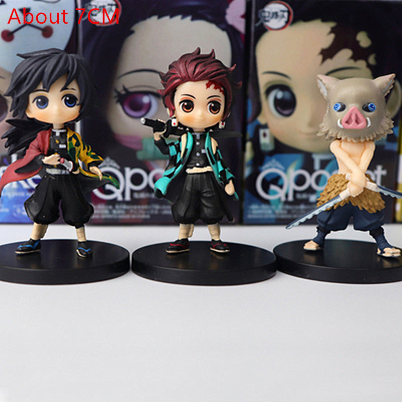 Devil's Blade Figure Demon Slayer Nezuko Tanjirou Zenitsu Giyuu Inosuke Q Ver. Action Figure Anime Kimetsu no Yaiba Figurine toy|Action Figures|   - AliExpress