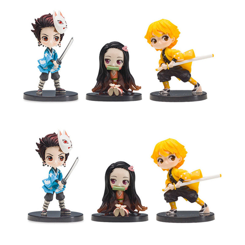 Devil's Blade Figure Demon Slayer Nezuko Tanjirou Zenitsu Giyuu Inosuke Q Ver. Action Figure Anime Kimetsu no Yaiba Figurine toy|Action Figures|   - AliExpress