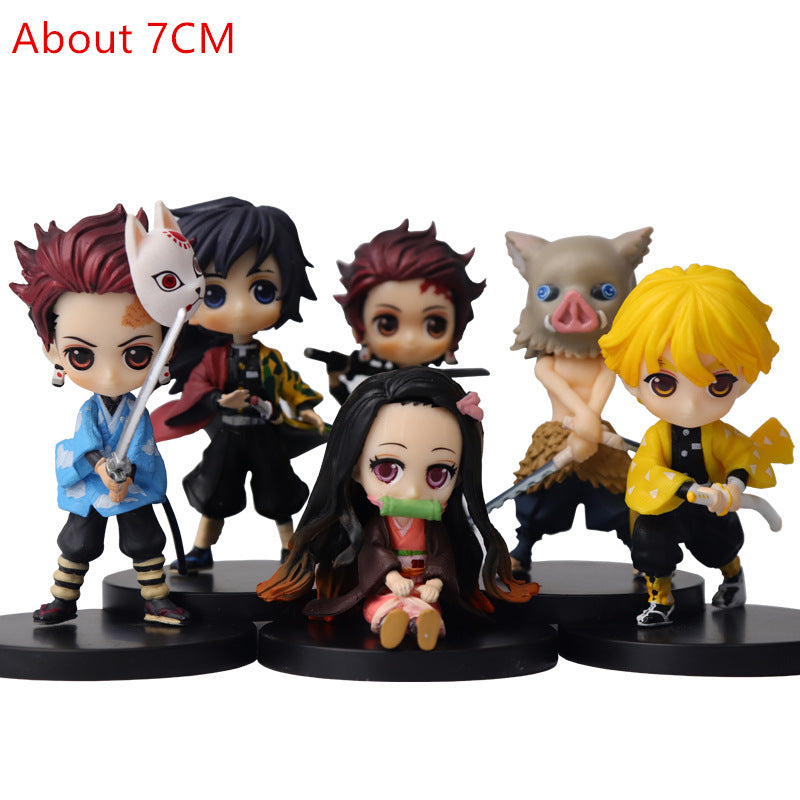 Devil's Blade Figure Demon Slayer Nezuko Tanjirou Zenitsu Giyuu Inosuke Q Ver. Action Figure Anime Kimetsu no Yaiba Figurine toy|Action Figures|   - AliExpress