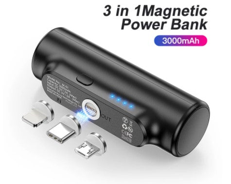 Magnetic Power Bank 3000mAh Mini Magnet Charger PowerBank For Xiaomi Emergency Mobile Portable Magnetic External Battery