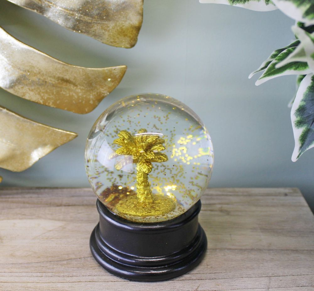 Gold Palm Tree Snow Globe